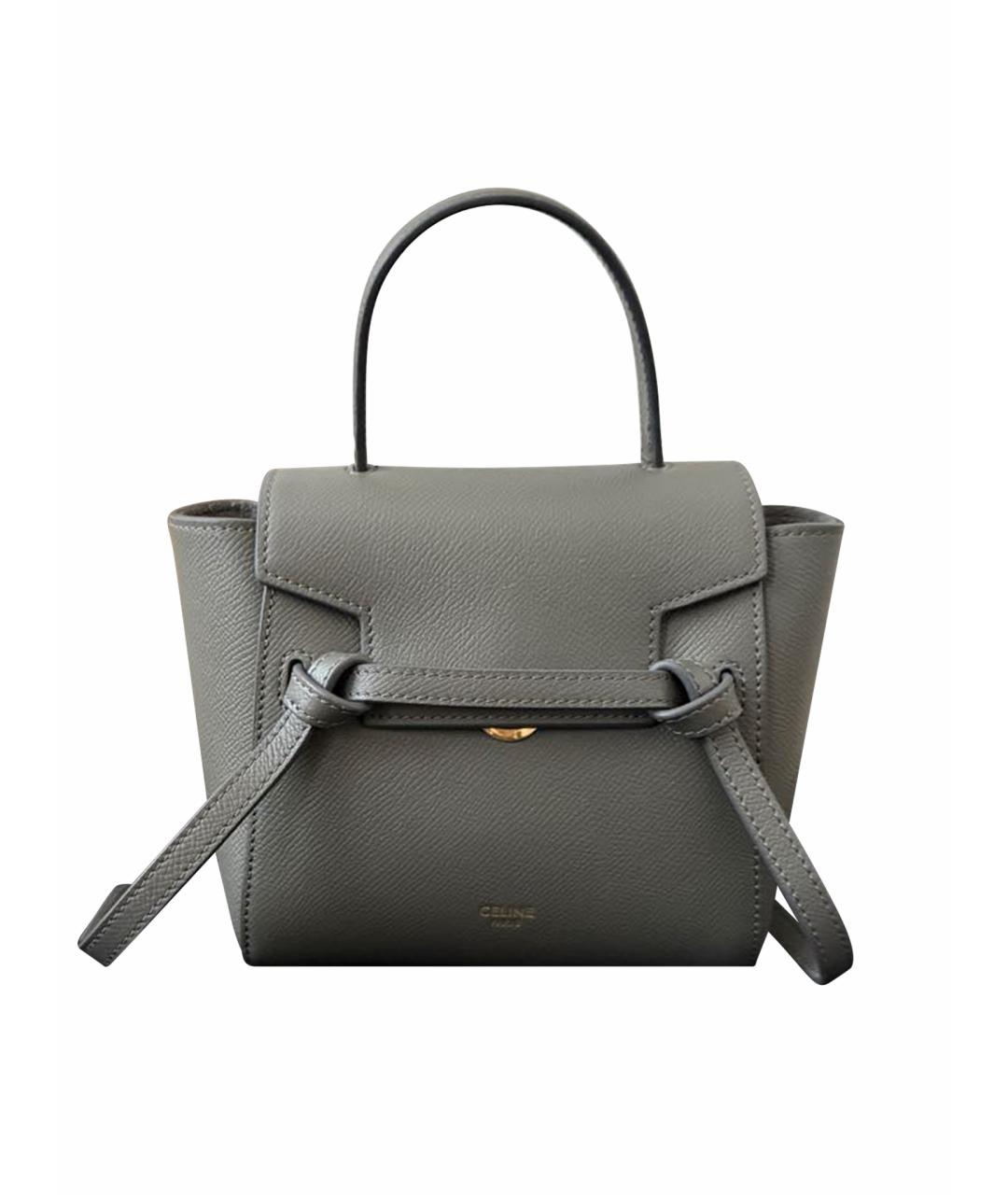 CELINE Серая кожаная сумка через плечо, фото 1