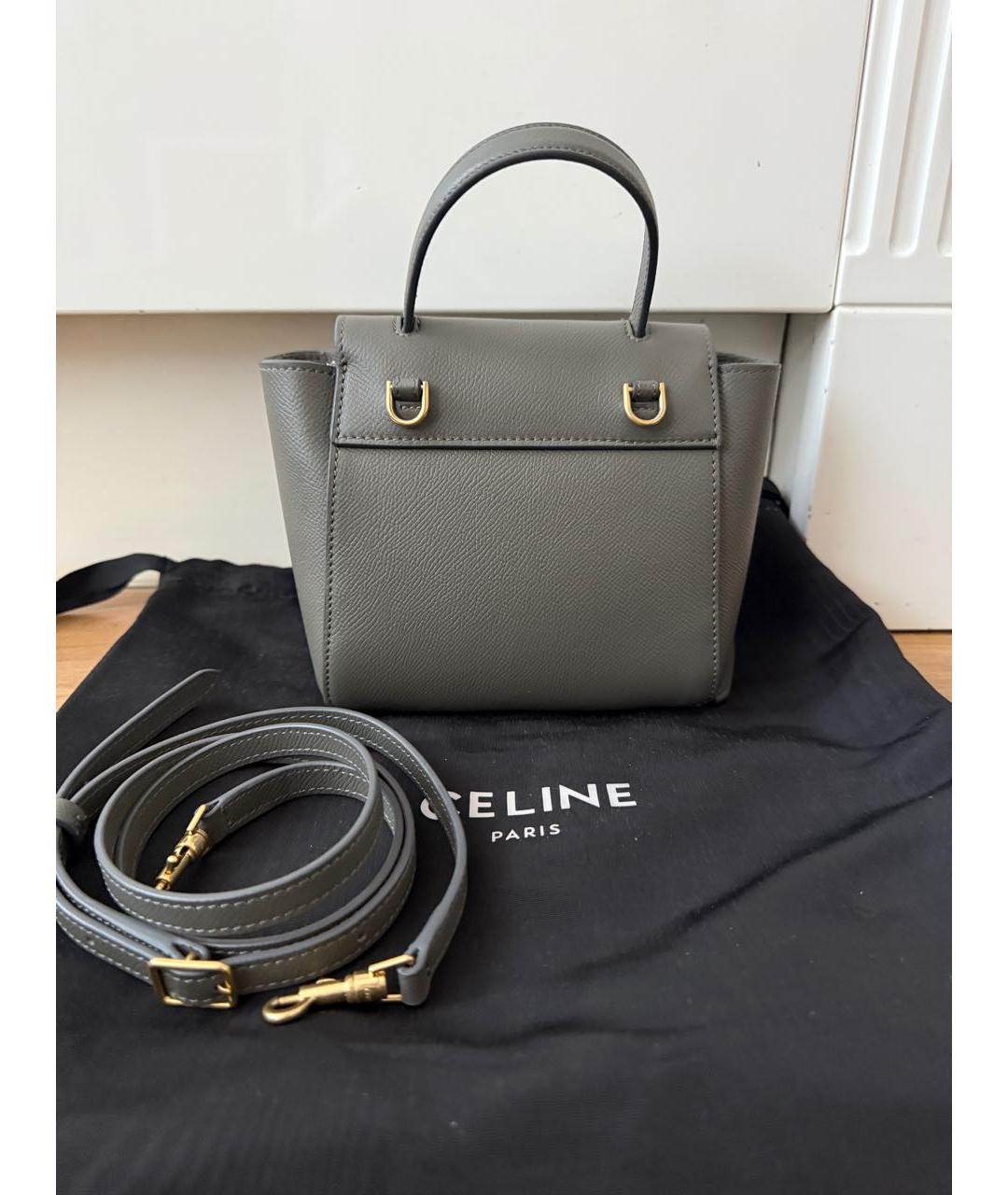 CELINE Серая кожаная сумка через плечо, фото 3