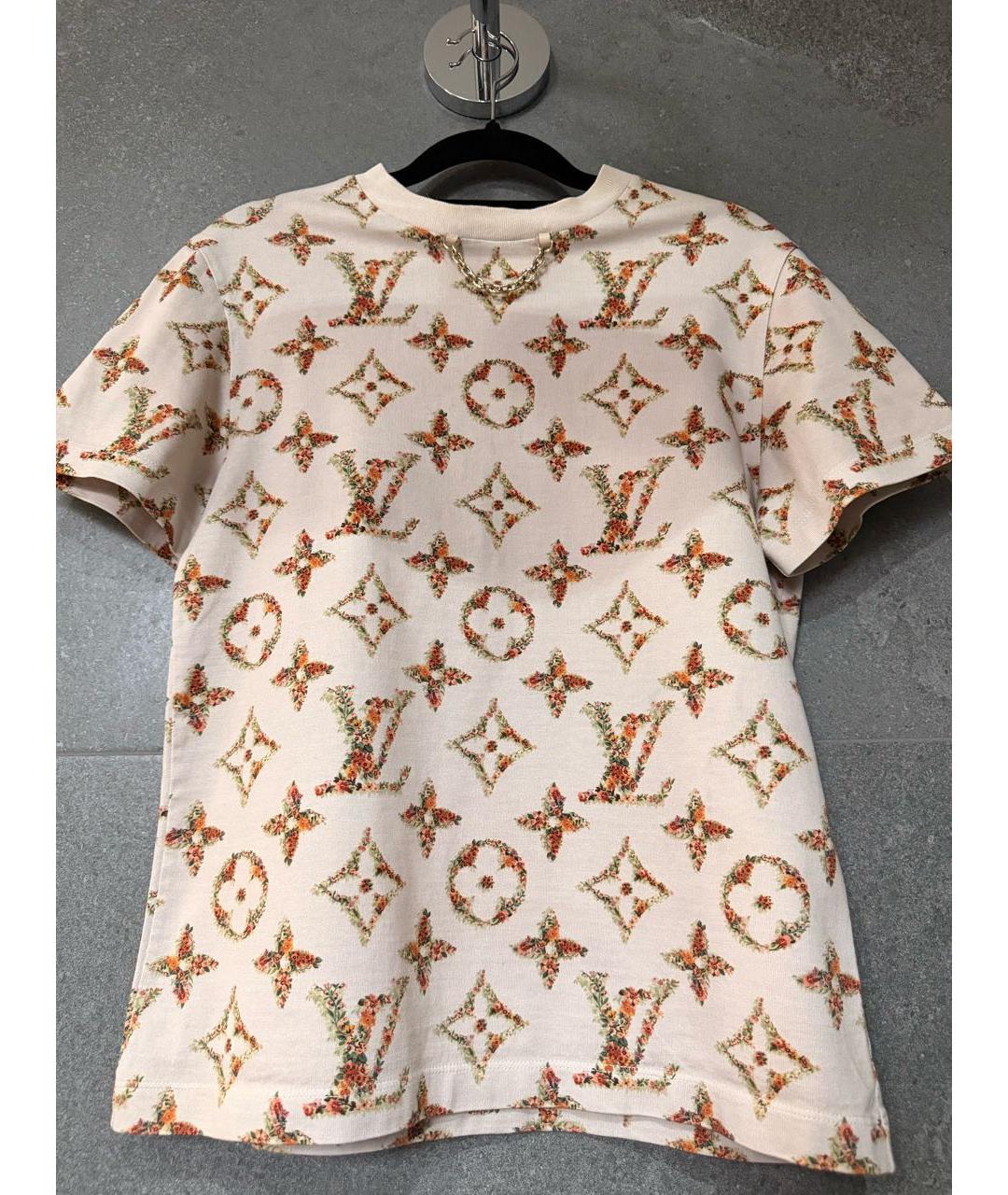 LOUIS VUITTON Бежевая хлопковая футболка, фото 8