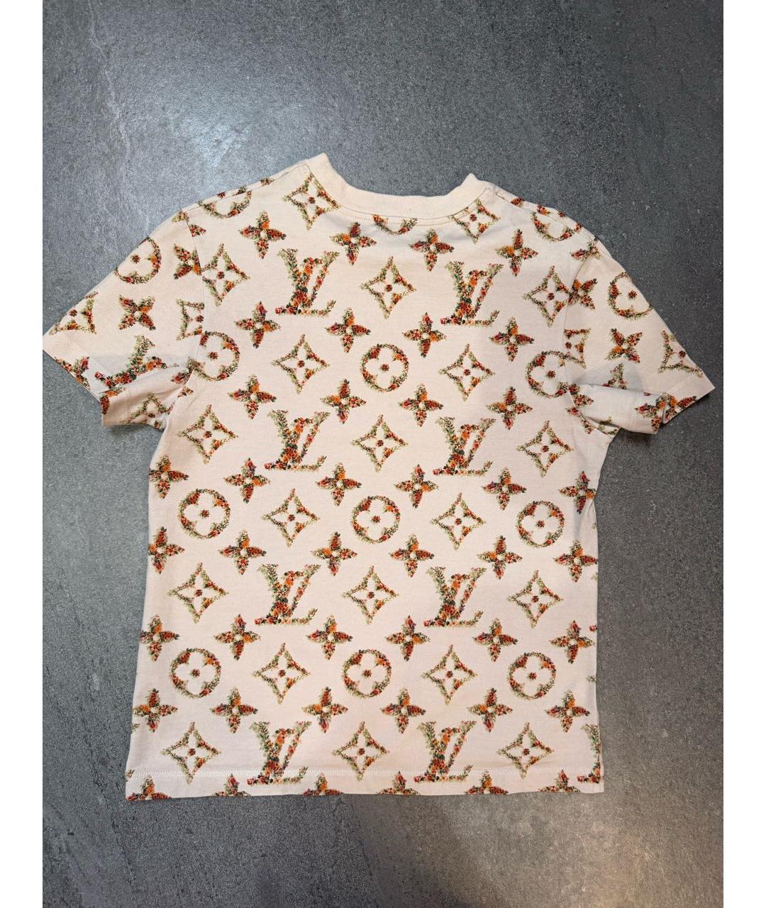 LOUIS VUITTON Бежевая хлопковая футболка, фото 2