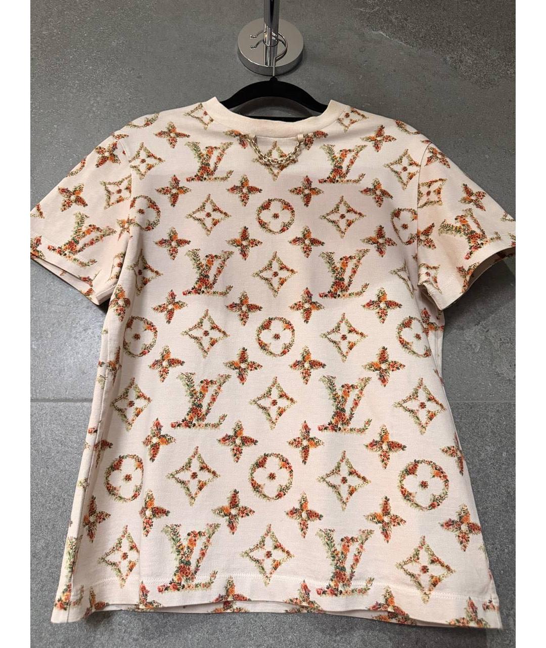 LOUIS VUITTON Бежевая хлопковая футболка, фото 5