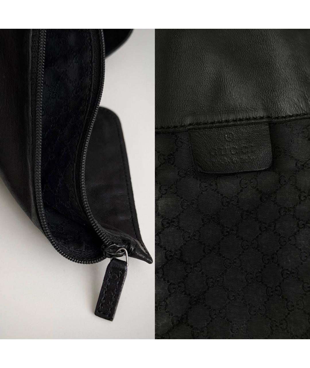 GUCCI Черная кожаная сумка через плечо, фото 6