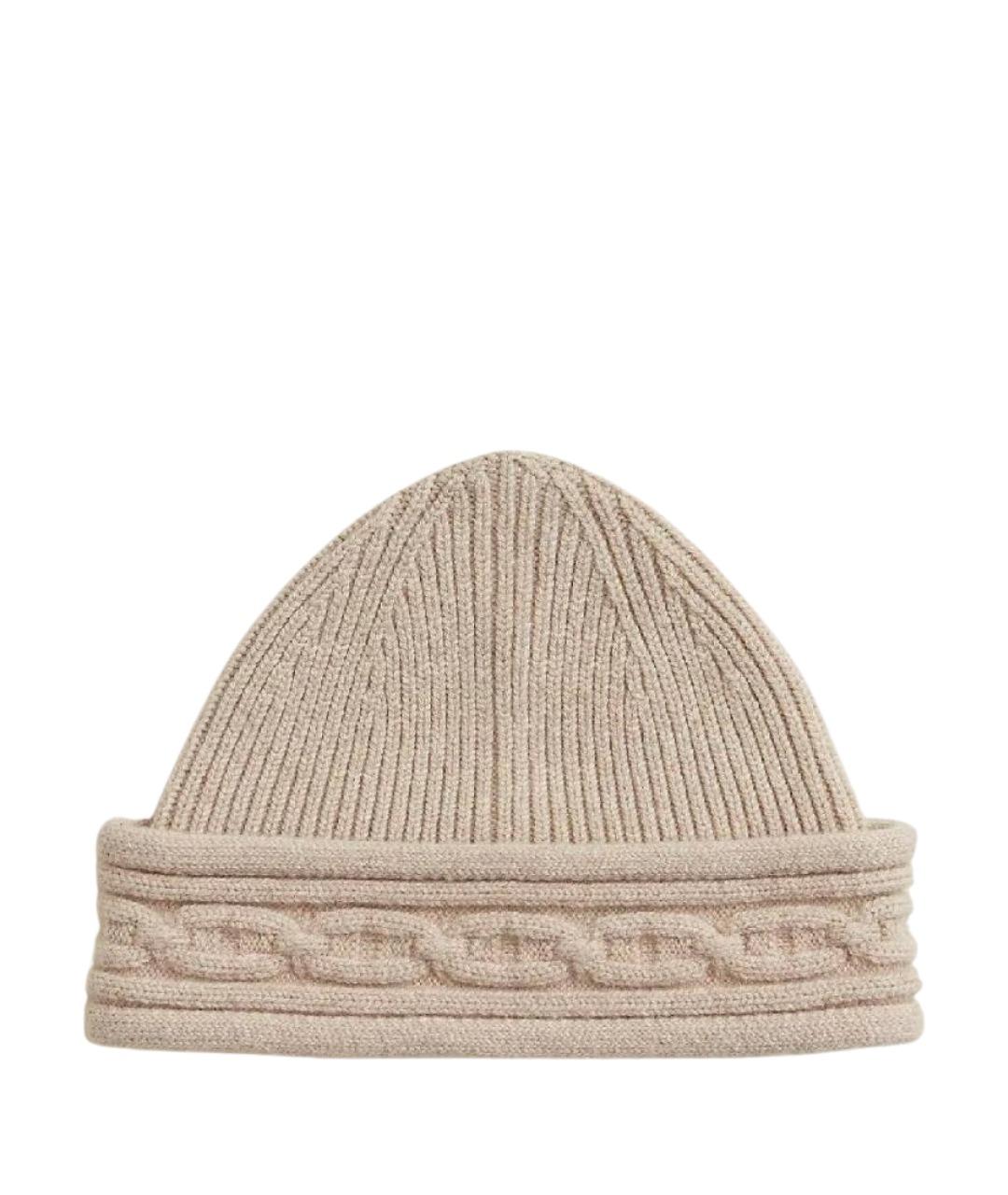 HERMES Бежевая кашемировая шапка, фото 1