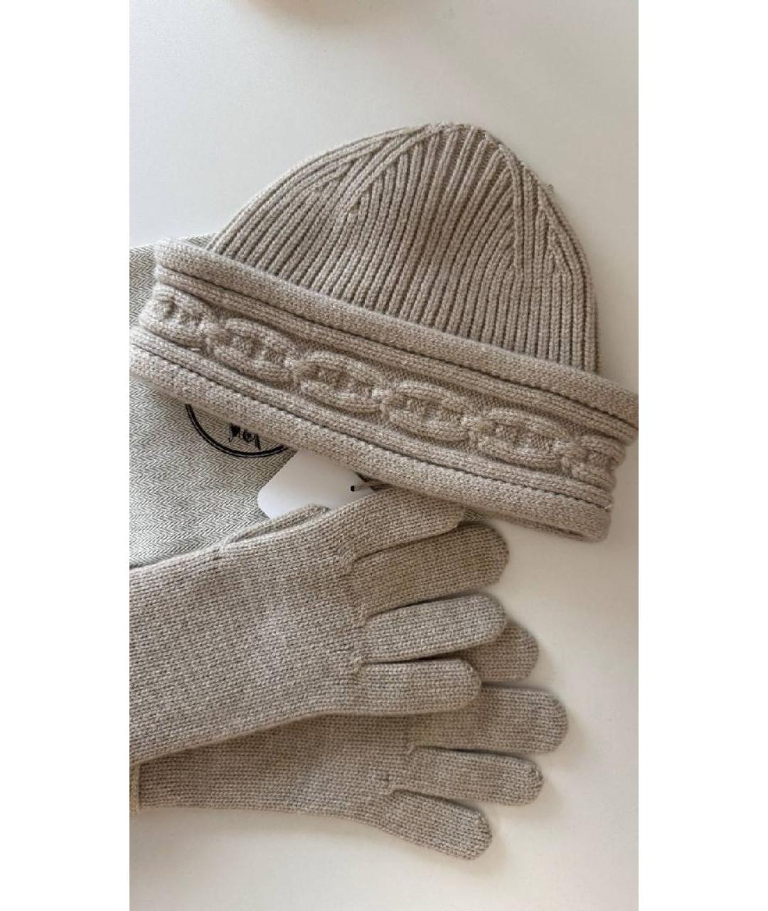 HERMES Бежевая кашемировая шапка, фото 3