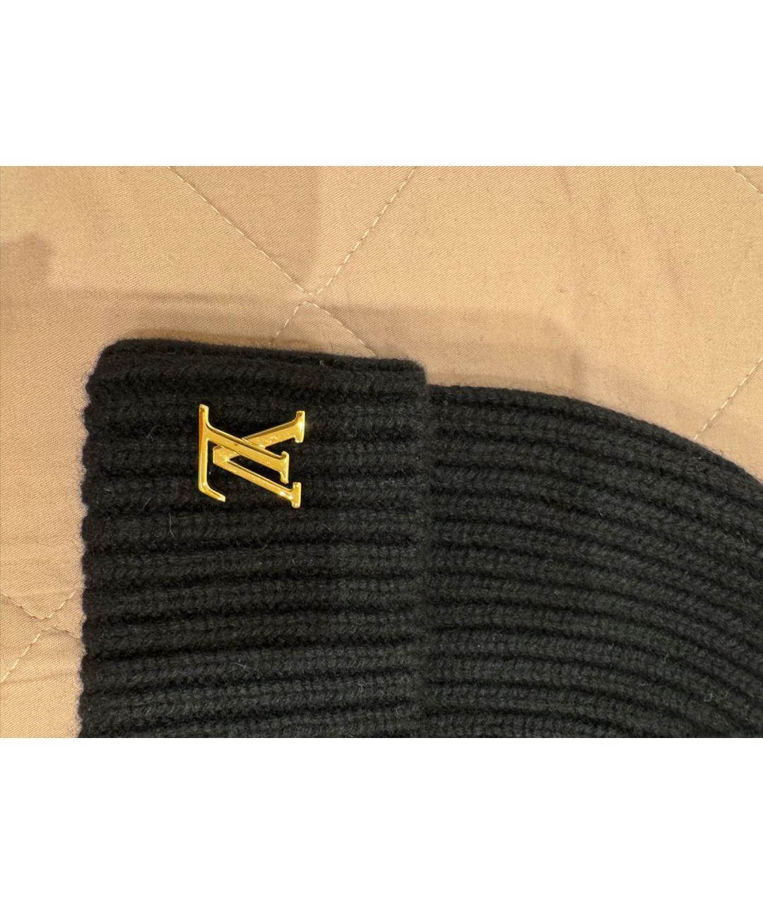 LOUIS VUITTON Черная кашемировая шапка, фото 2