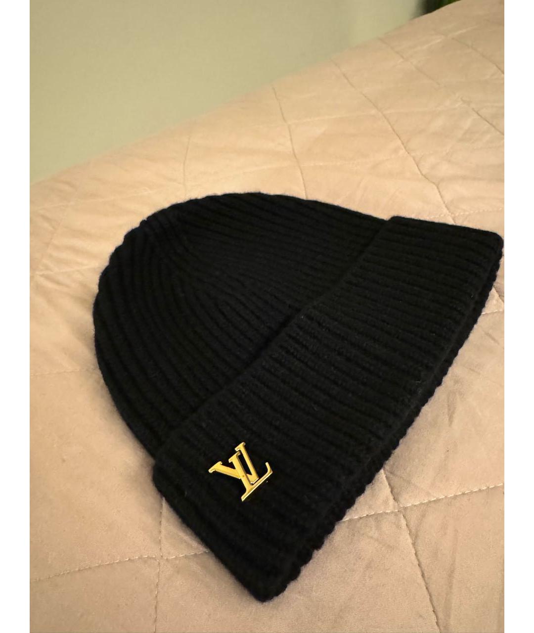 LOUIS VUITTON Черная кашемировая шапка, фото 4