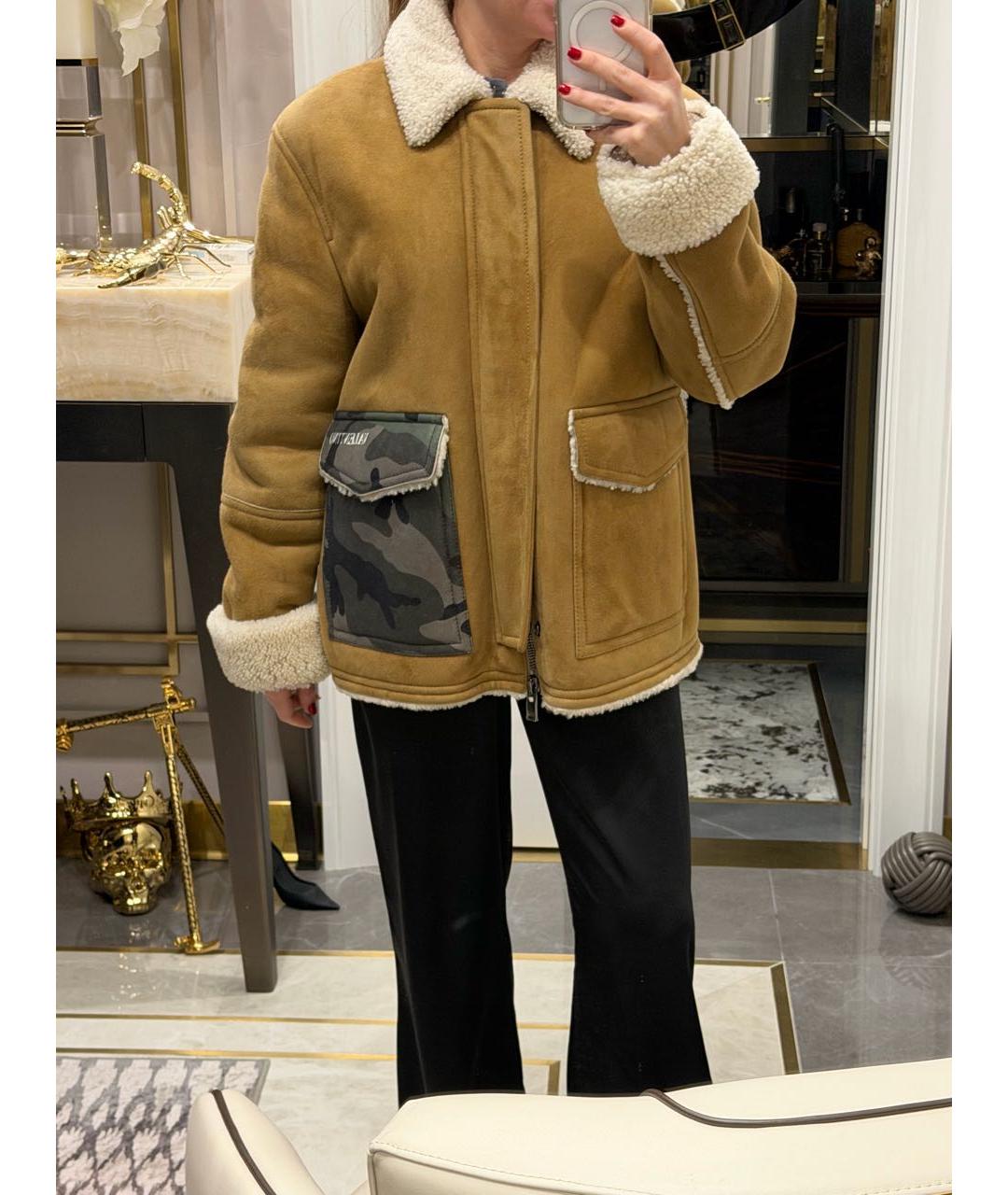 VALENTINO Горчичная замшевая дубленка, фото 2