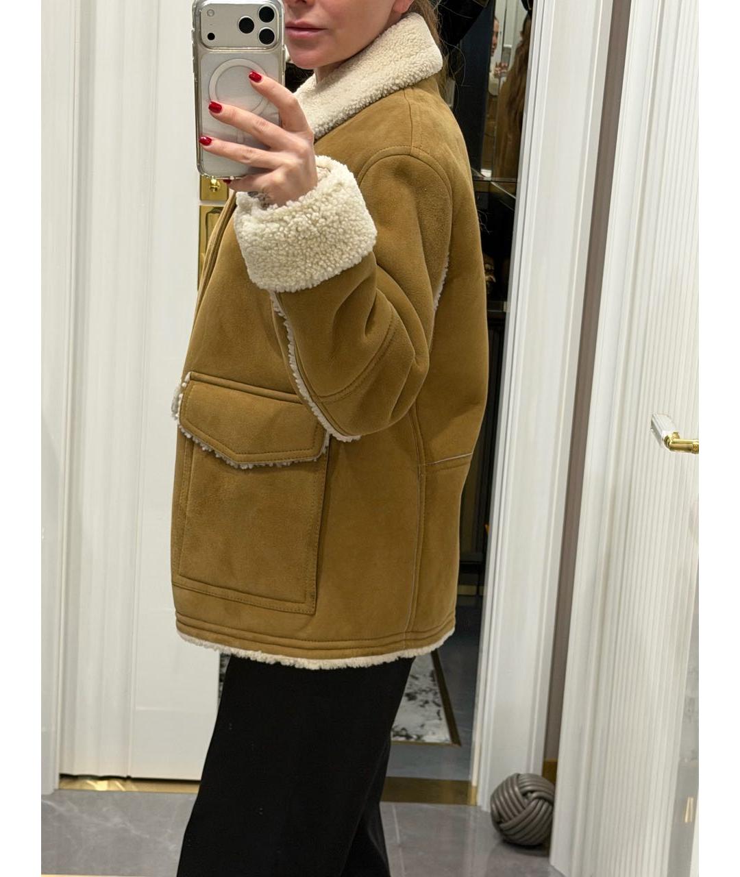 VALENTINO Горчичная замшевая дубленка, фото 4