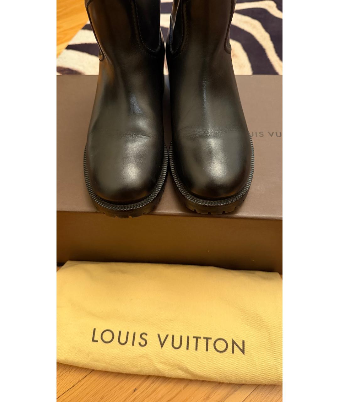 LOUIS VUITTON Черные кожаные полусапоги, фото 2