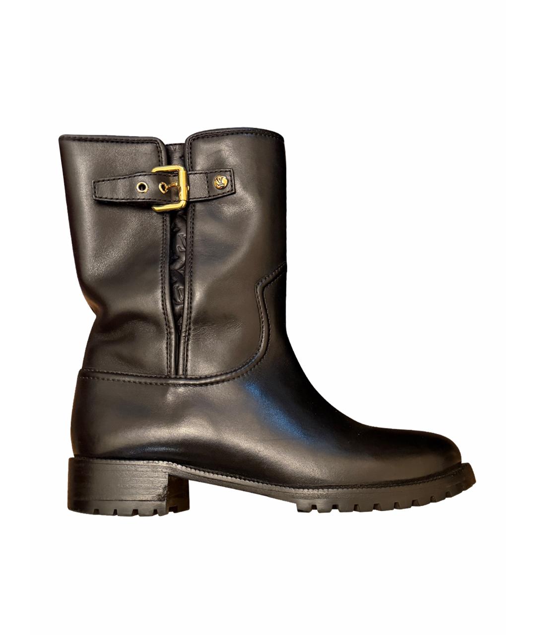 LOUIS VUITTON Черные кожаные полусапоги, фото 1