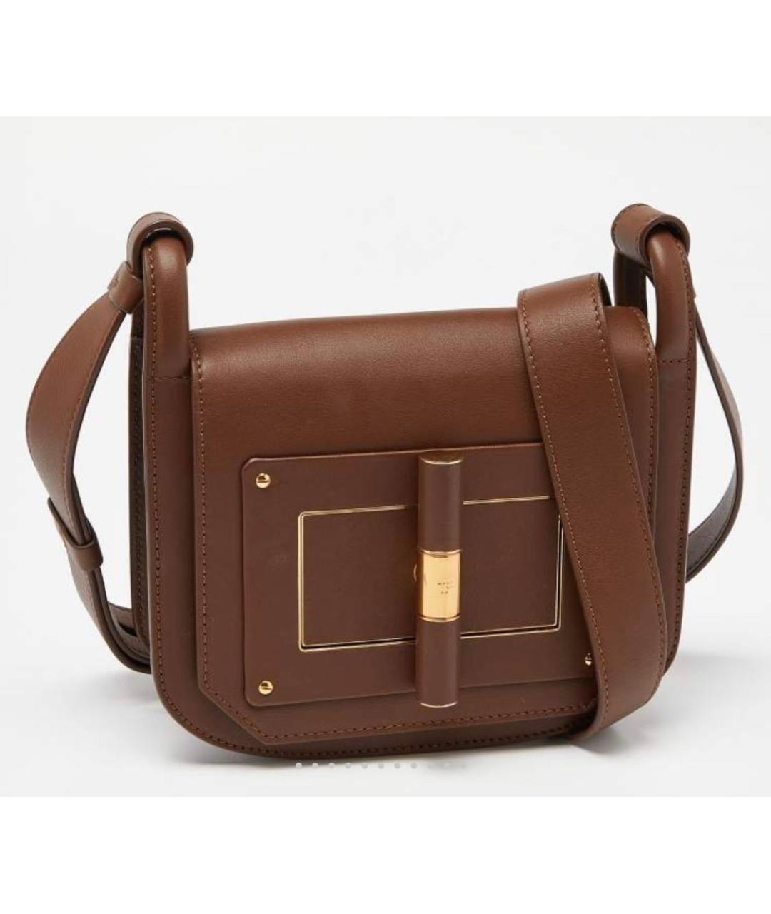 TOM FORD Коричневая кожаная сумка через плечо, фото 8