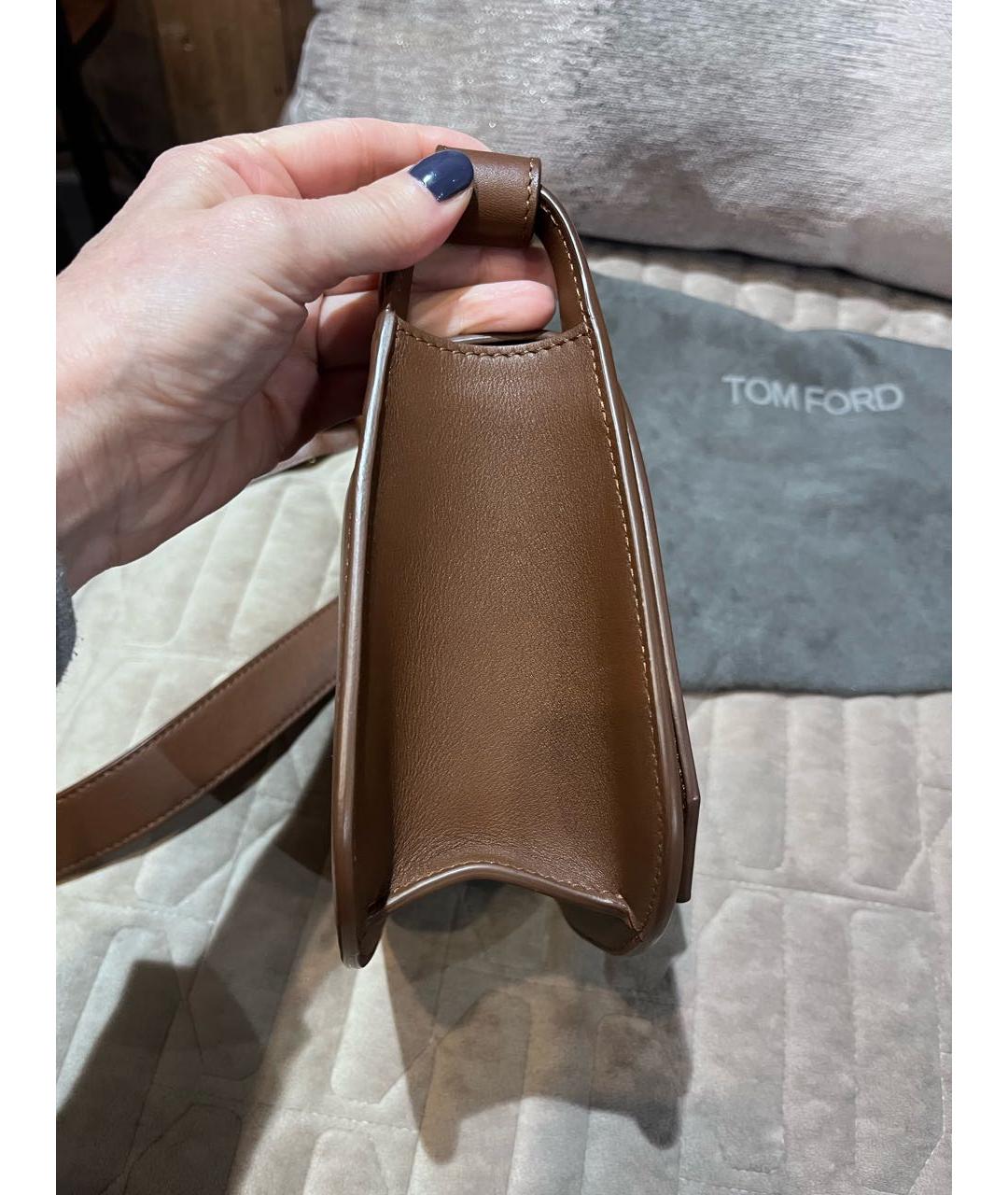 TOM FORD Коричневая кожаная сумка через плечо, фото 2