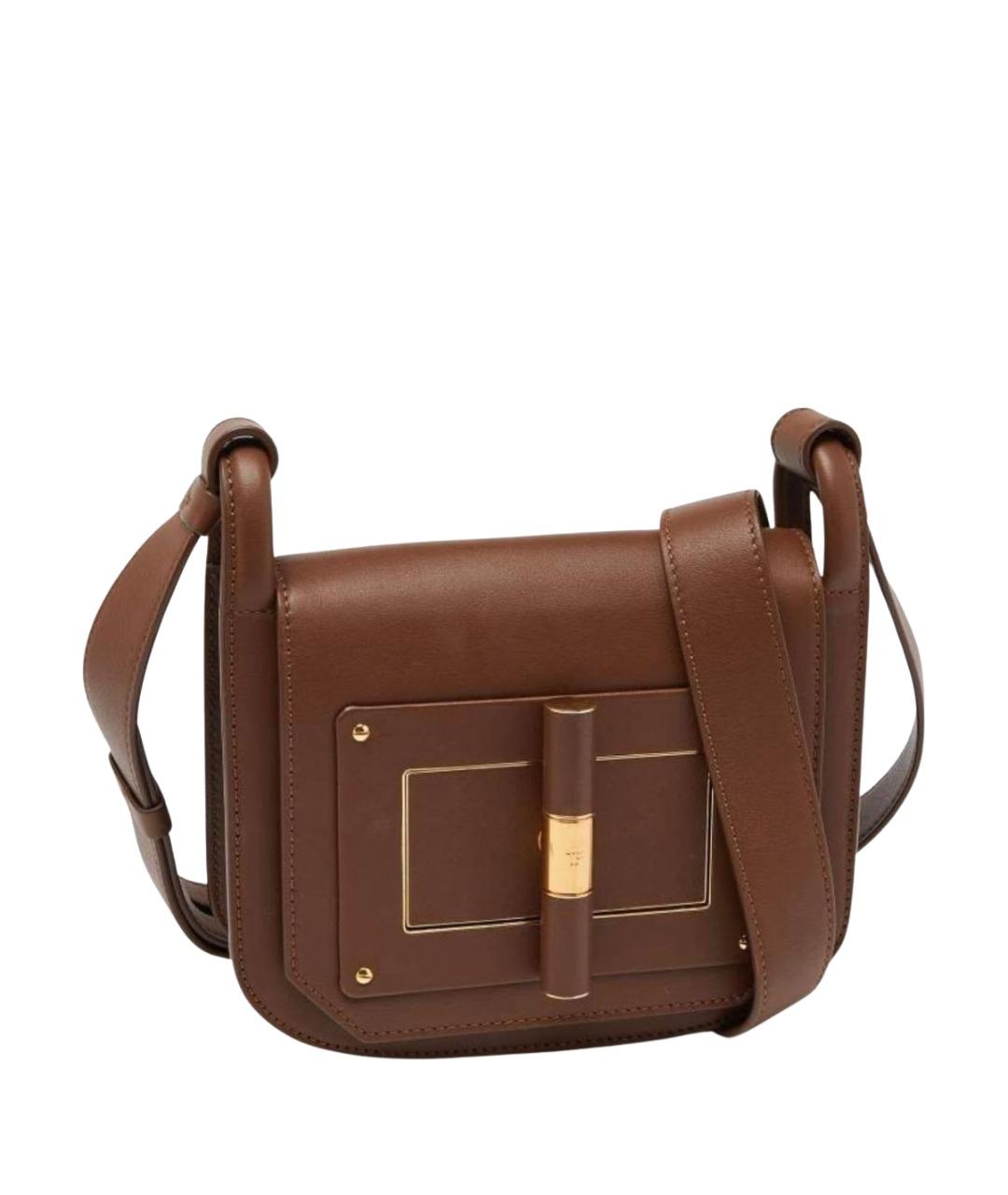 TOM FORD Коричневая кожаная сумка через плечо, фото 1