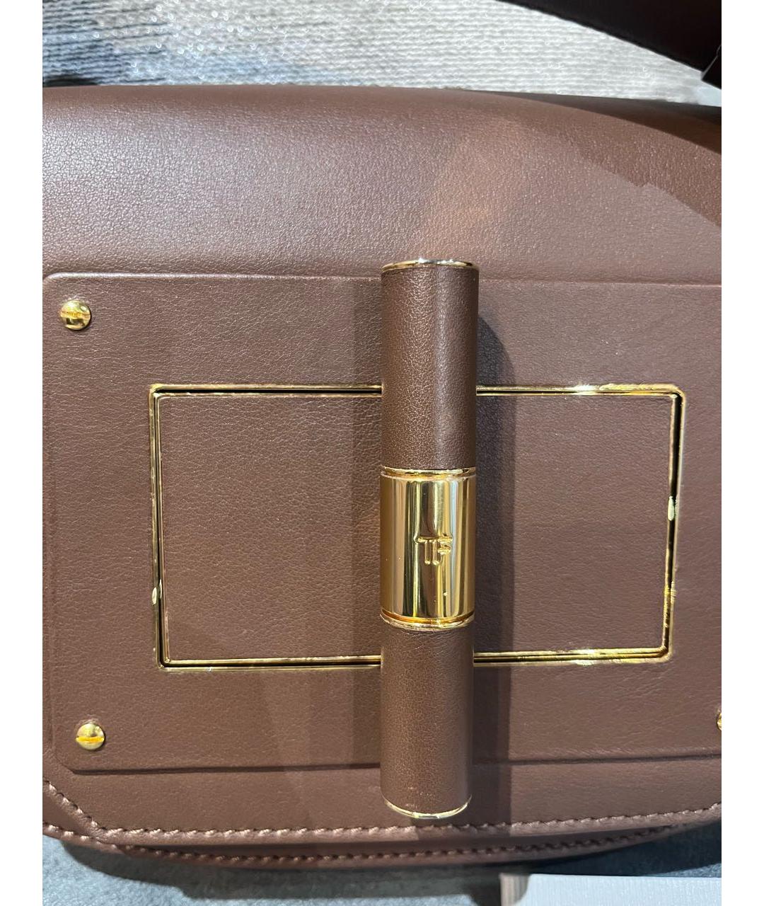 TOM FORD Коричневая кожаная сумка через плечо, фото 5