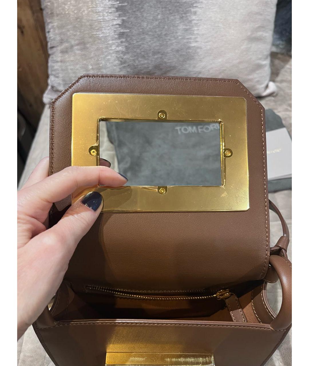 TOM FORD Коричневая кожаная сумка через плечо, фото 7