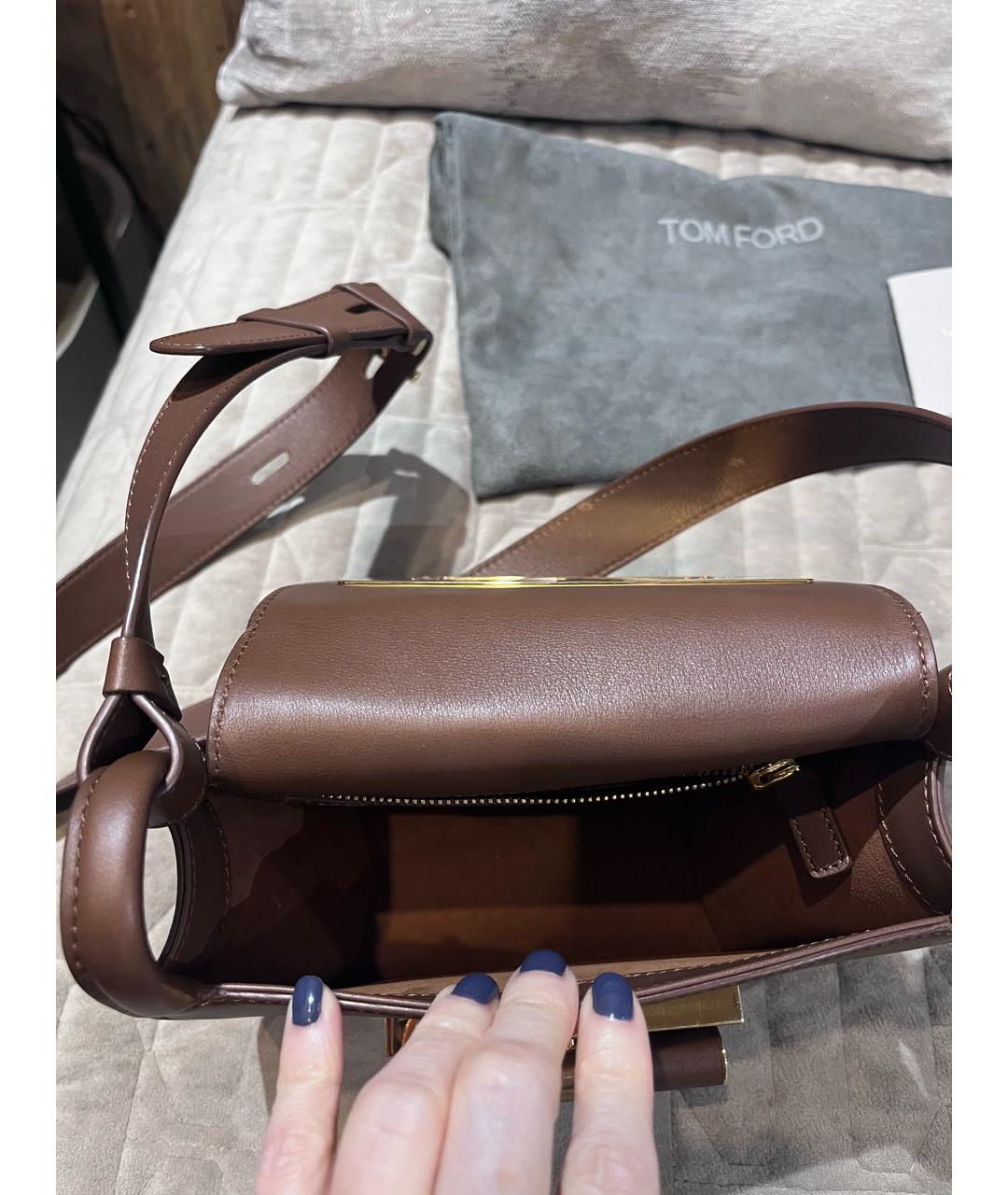 TOM FORD Коричневая кожаная сумка через плечо, фото 4