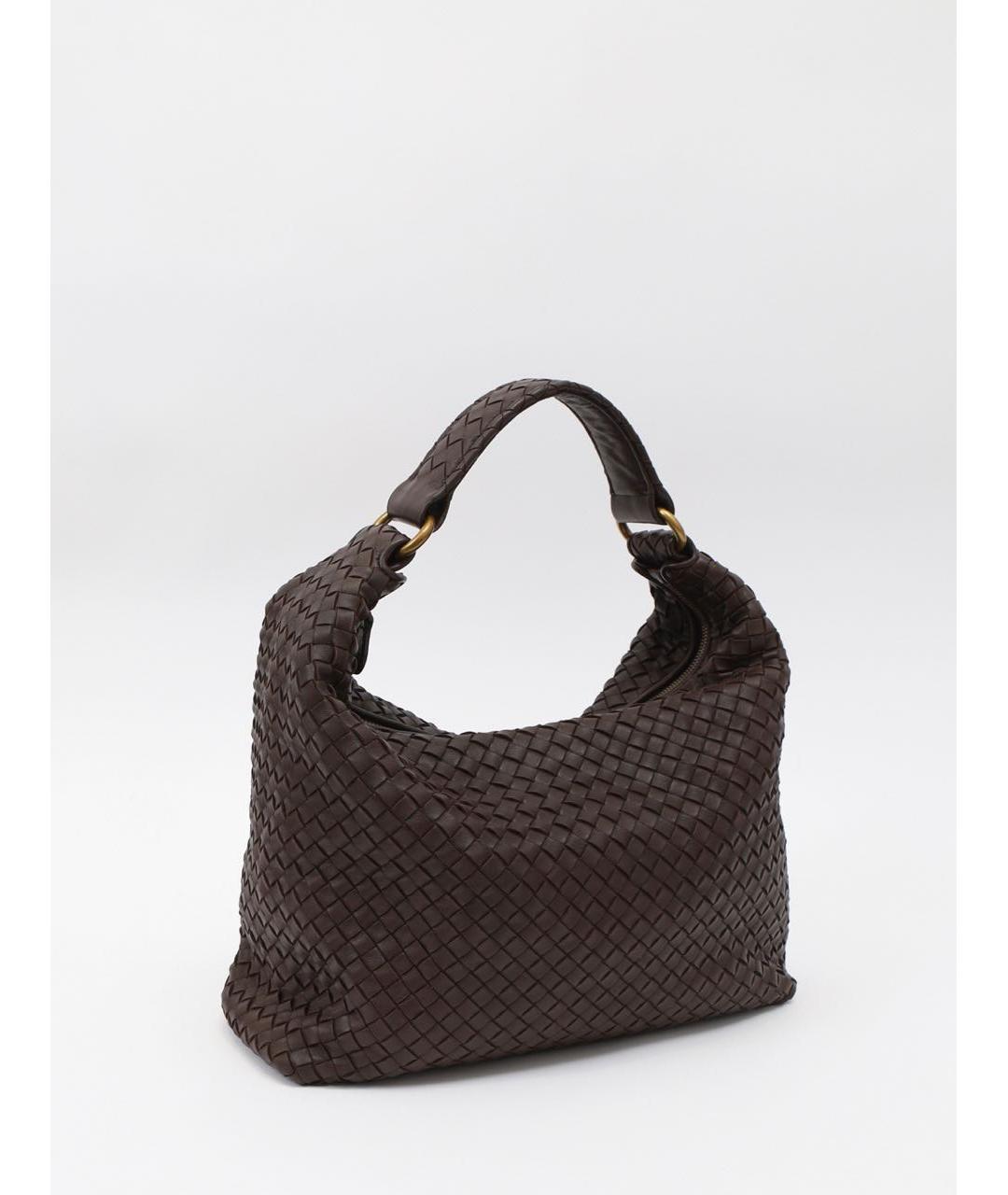 BOTTEGA VENETA Коричневая кожаная сумка с короткими ручками, фото 2