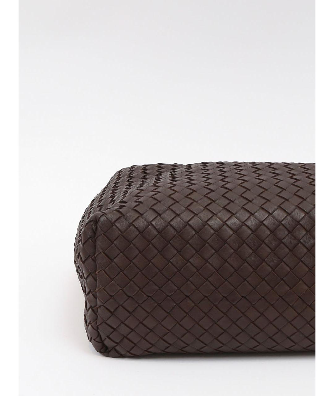 BOTTEGA VENETA Коричневая кожаная сумка с короткими ручками, фото 4