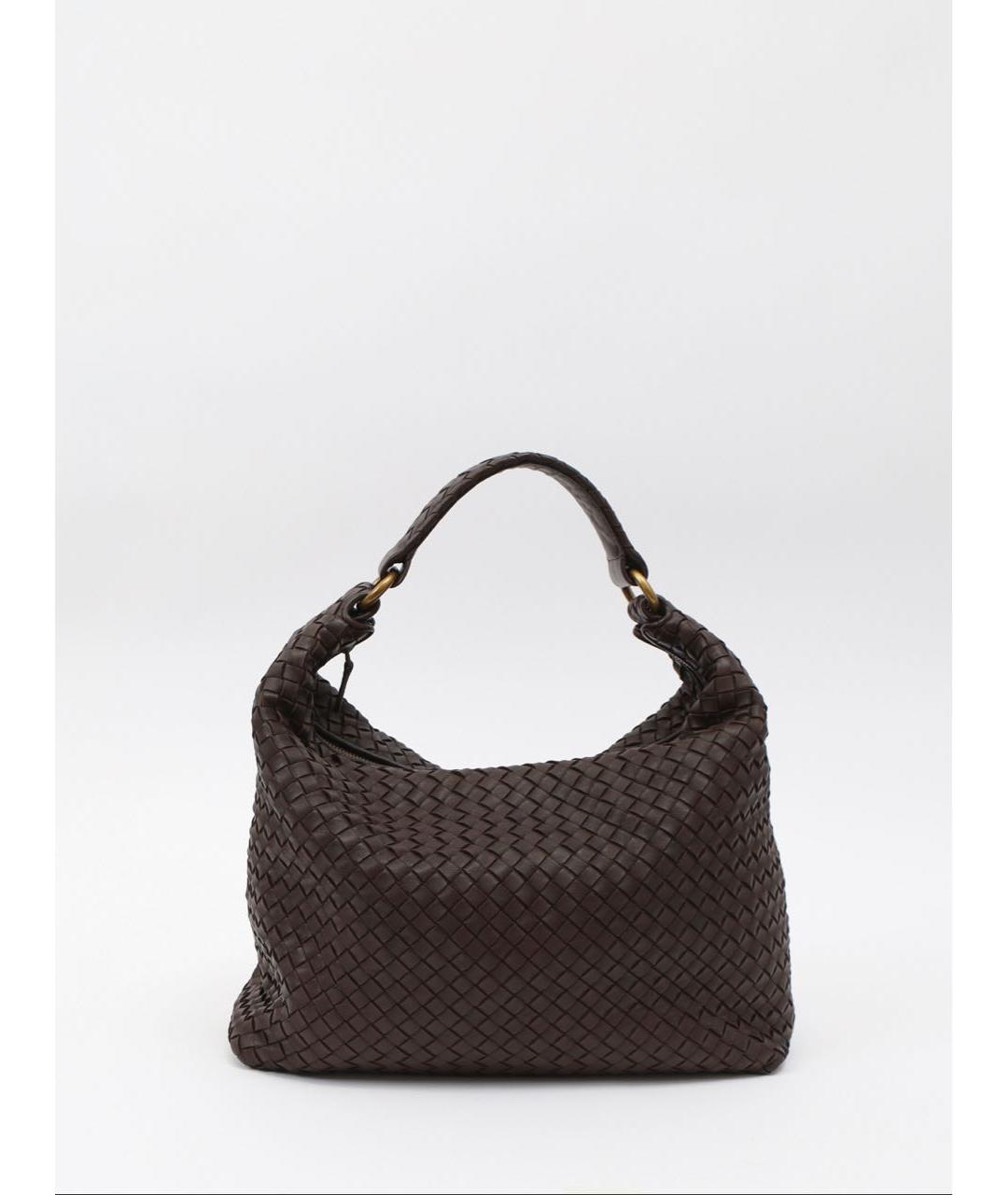 BOTTEGA VENETA Коричневая кожаная сумка с короткими ручками, фото 5