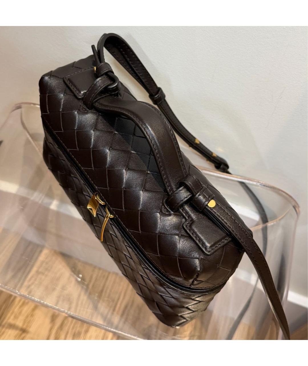 BOTTEGA VENETA Коричневая кожаная сумка через плечо, фото 6