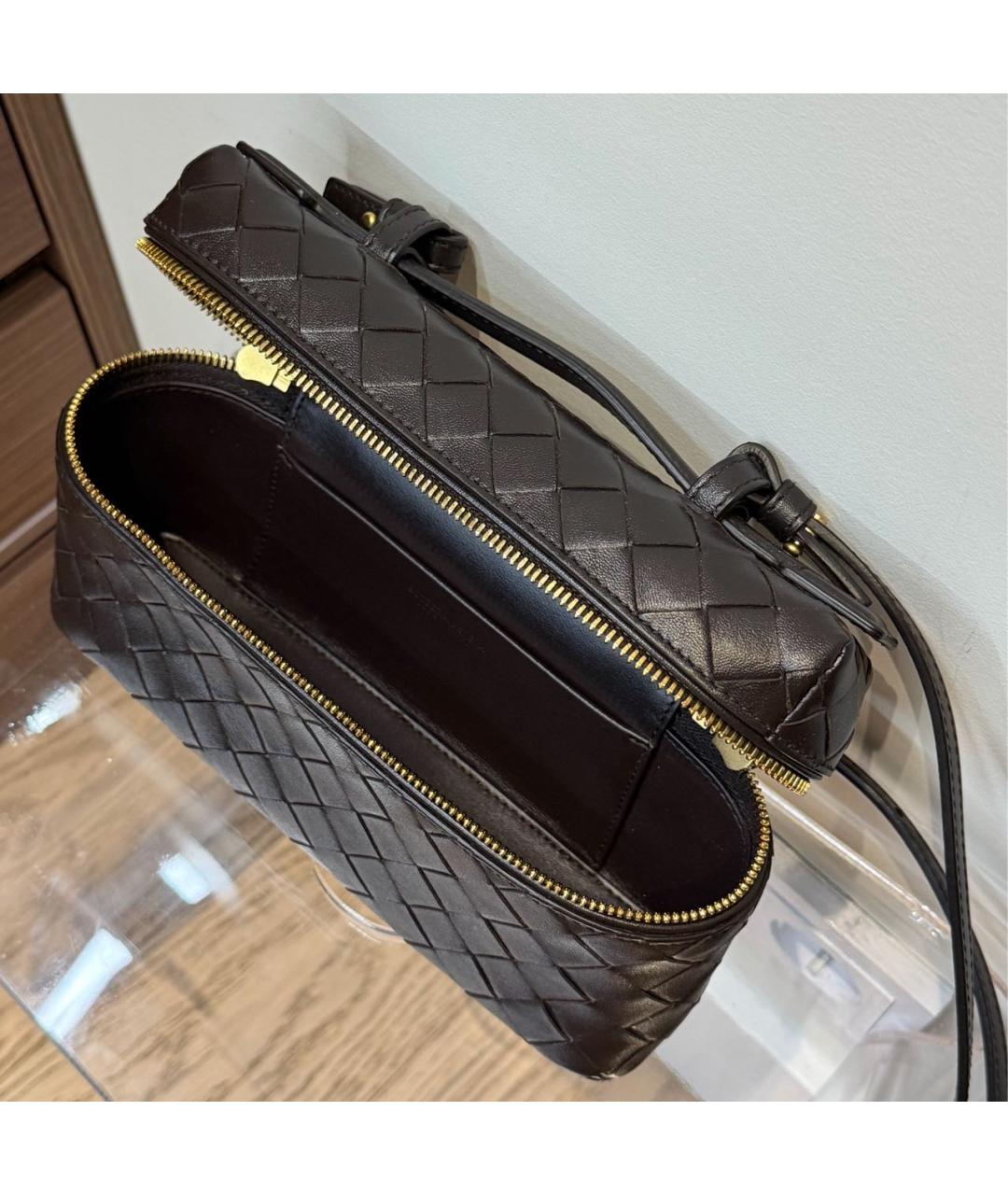 BOTTEGA VENETA Коричневая кожаная сумка через плечо, фото 4