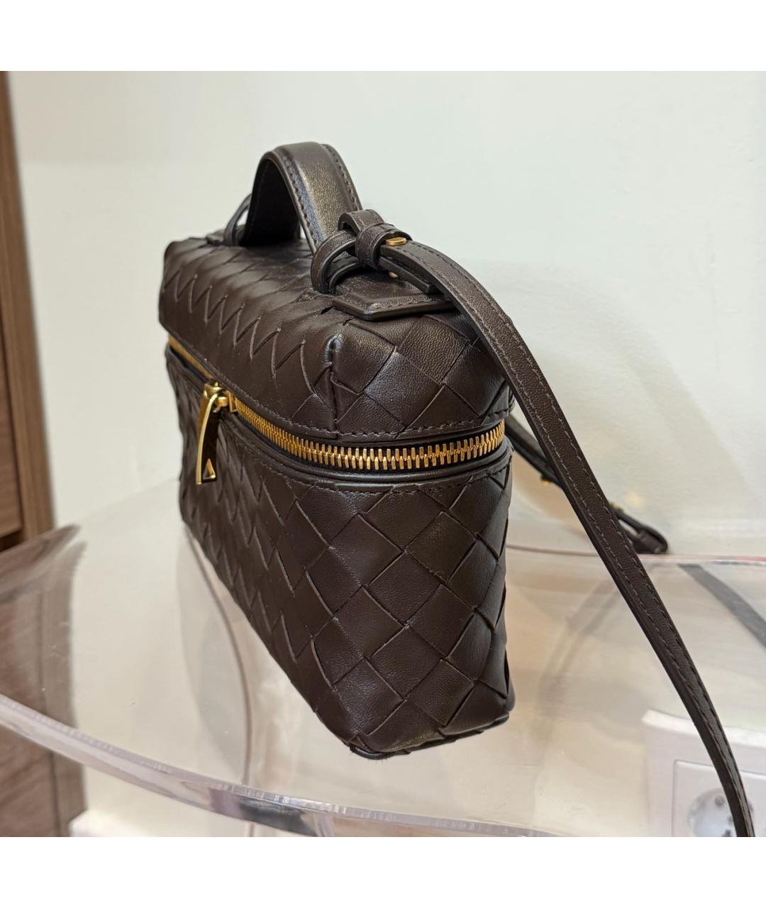 BOTTEGA VENETA Коричневая кожаная сумка через плечо, фото 2