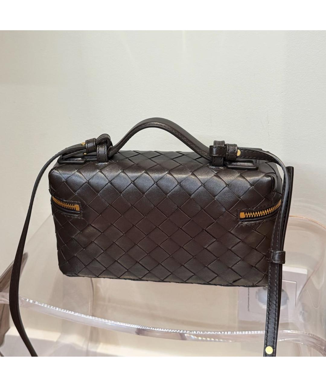 BOTTEGA VENETA Коричневая кожаная сумка через плечо, фото 3