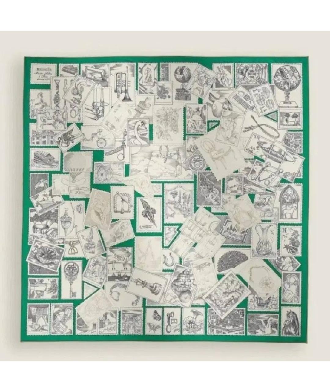 HERMES Мульти шелковый платок, фото 4