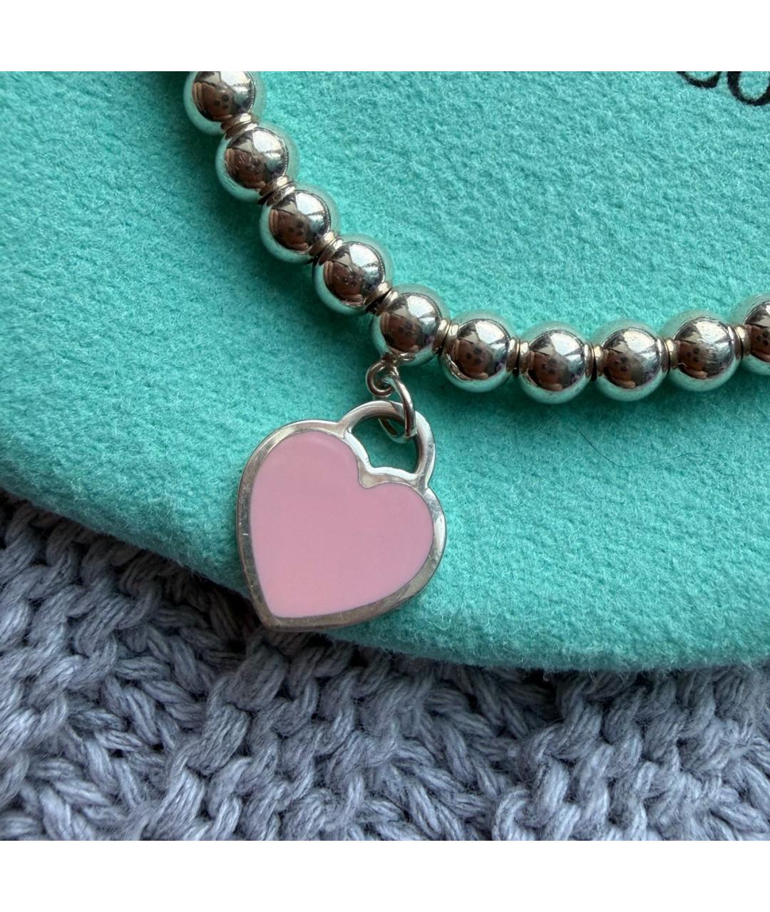 TIFFANY&CO Розовый серебряный браслет, фото 3