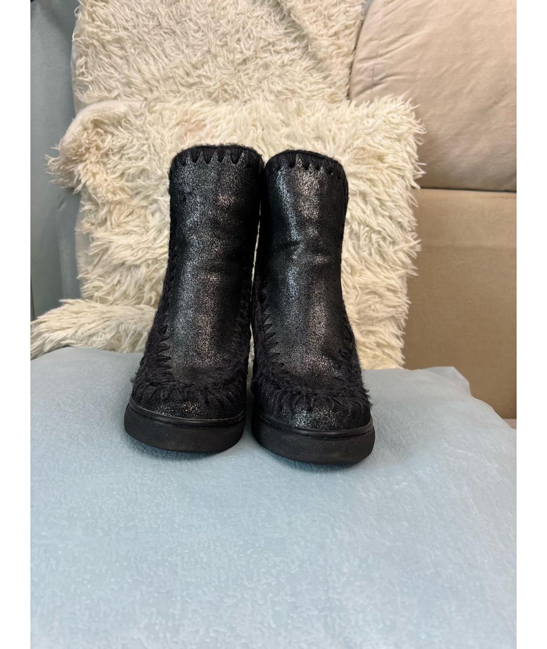 MOU Серебряные кожаные полусапоги, фото 2