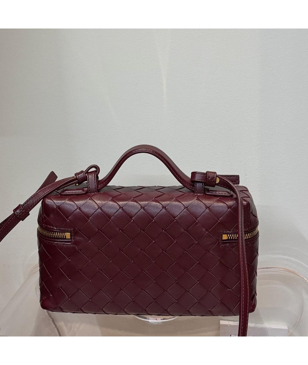 BOTTEGA VENETA Бордовая кожаная сумка через плечо, фото 3