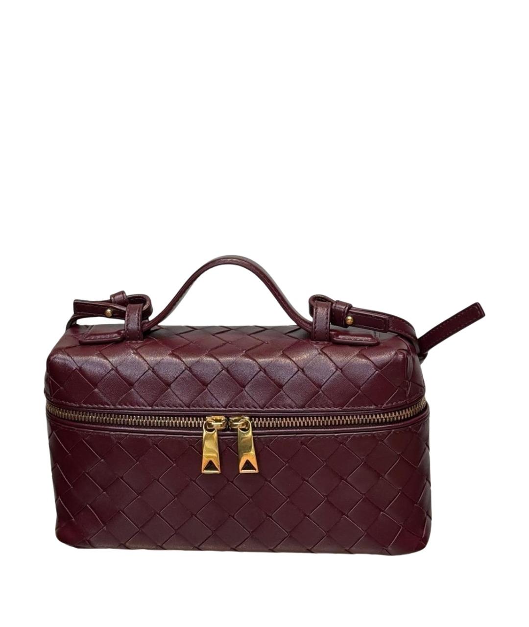 BOTTEGA VENETA Бордовая кожаная сумка через плечо, фото 1