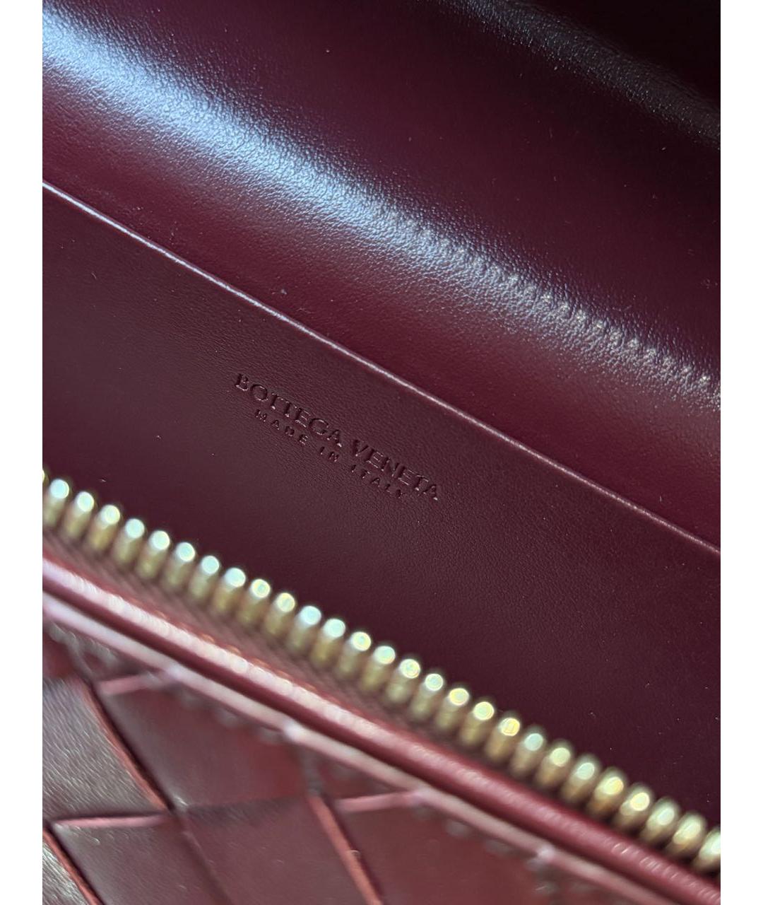 BOTTEGA VENETA Бордовая кожаная сумка через плечо, фото 7