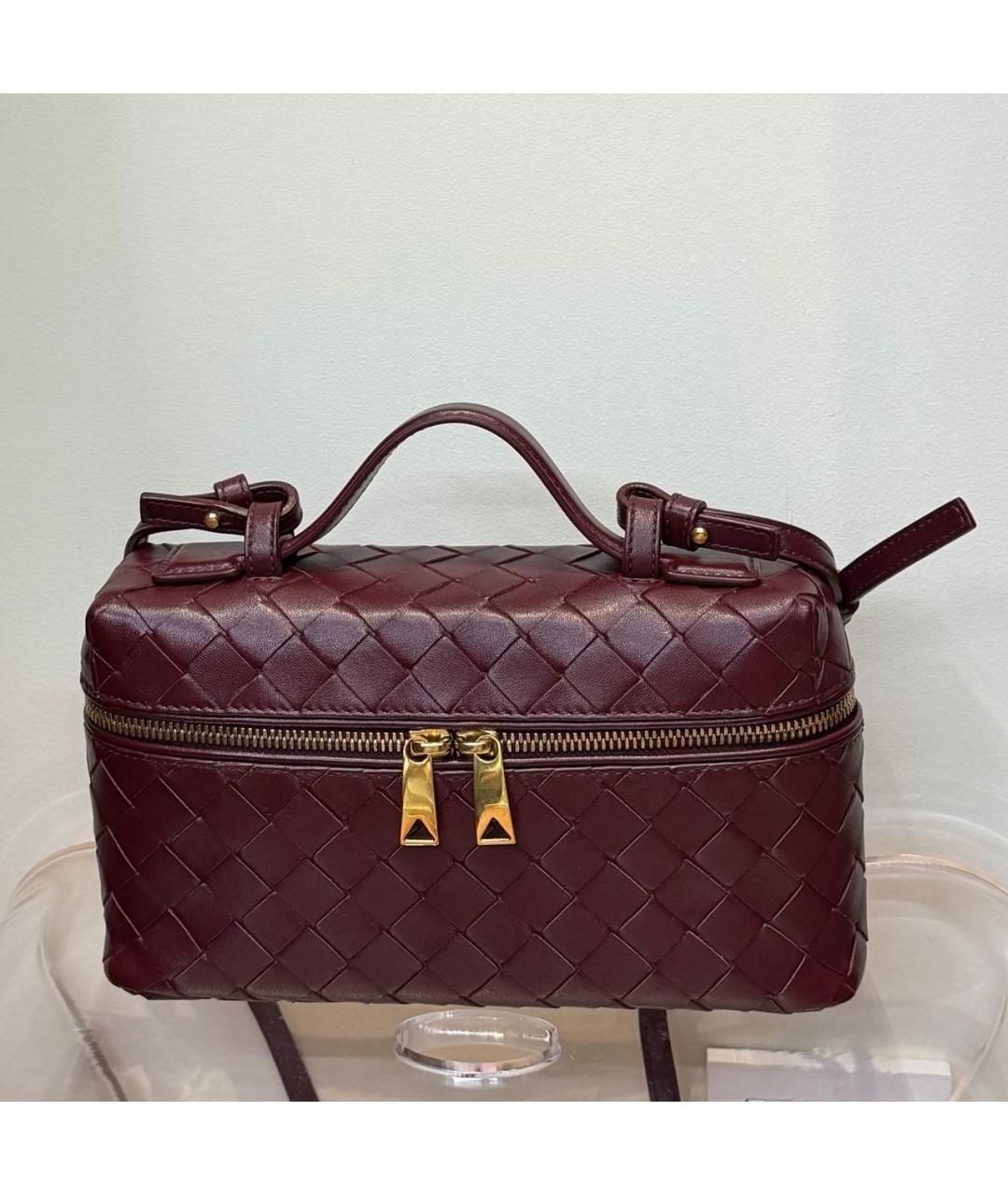 BOTTEGA VENETA Бордовая кожаная сумка через плечо, фото 10