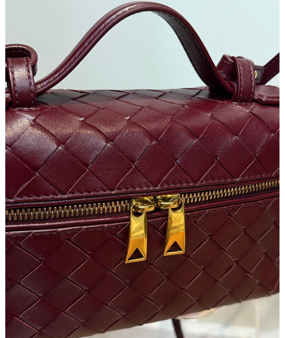 BOTTEGA VENETA Бордовая кожаная сумка через плечо, фото 8