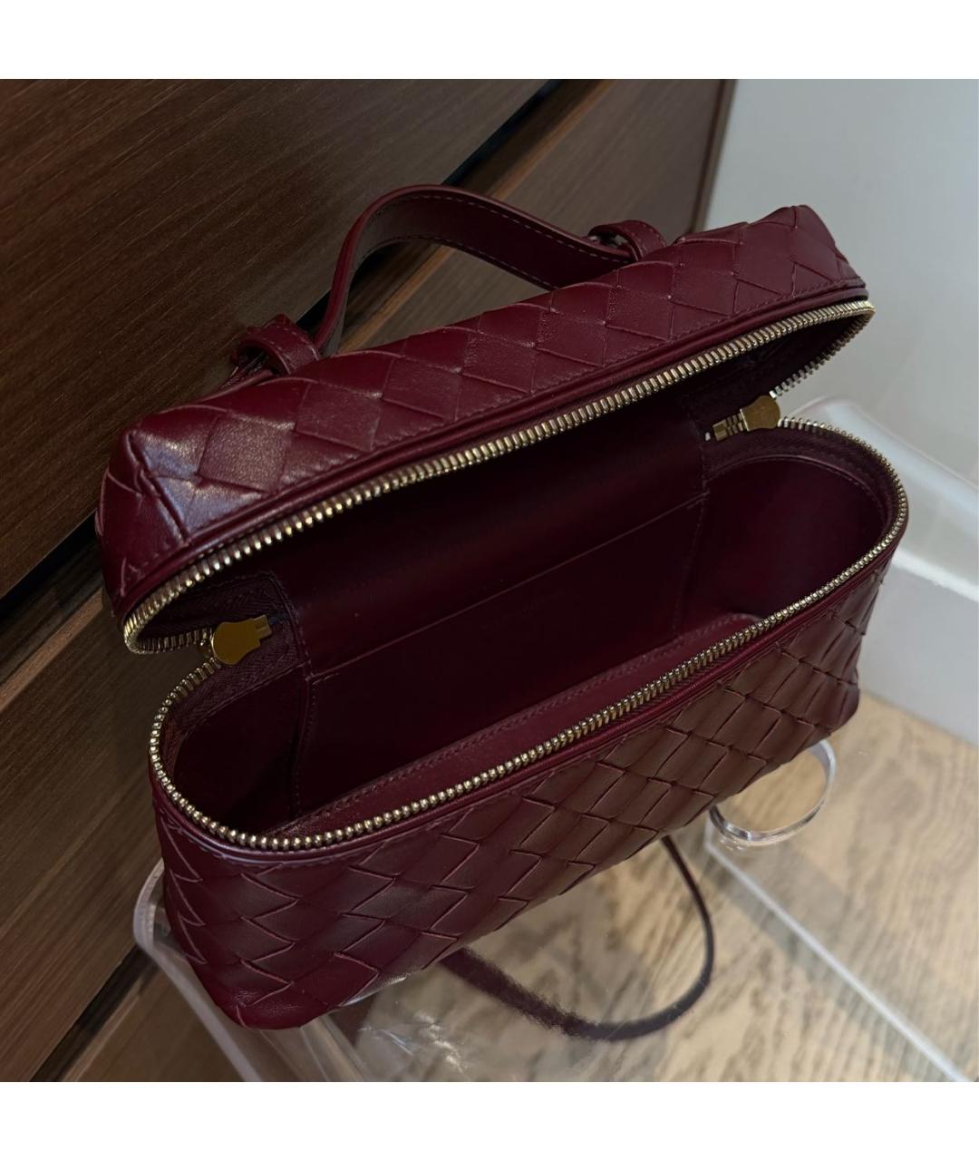 BOTTEGA VENETA Бордовая кожаная сумка через плечо, фото 4