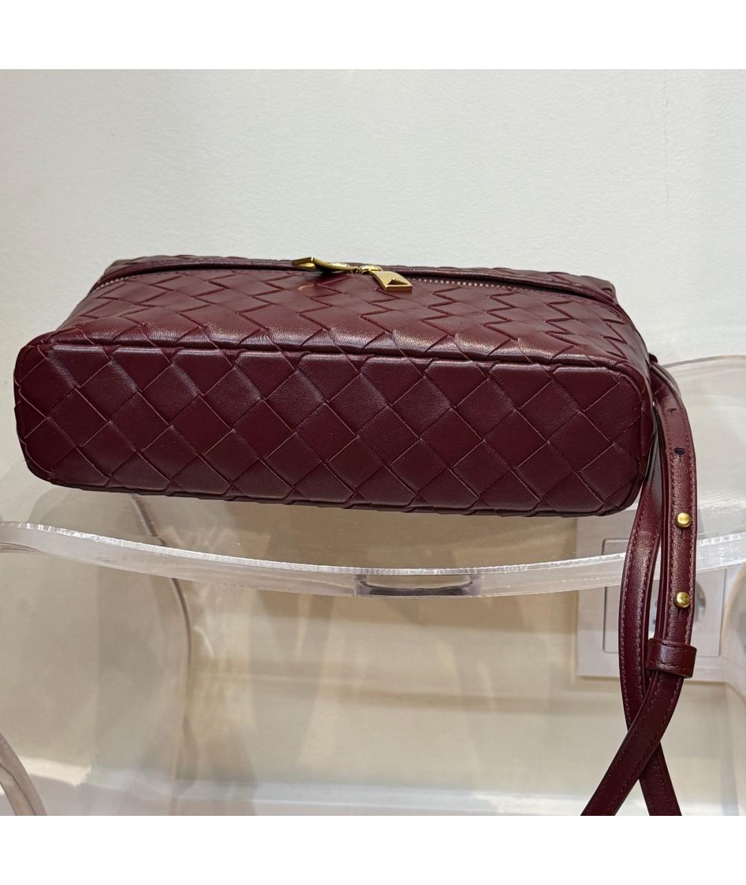 BOTTEGA VENETA Бордовая кожаная сумка через плечо, фото 5