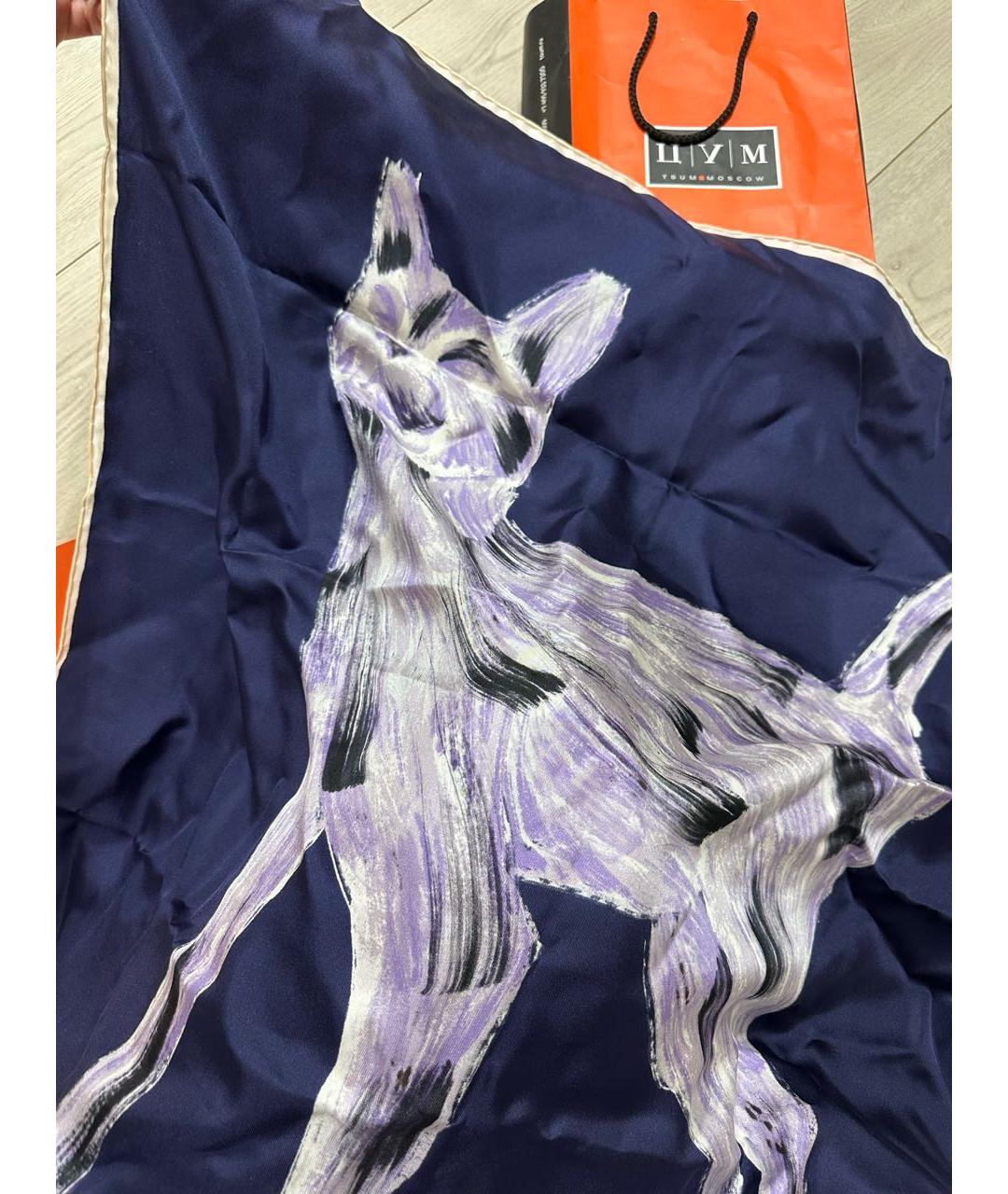 LANVIN Фиолетовый шелковый платок, фото 2