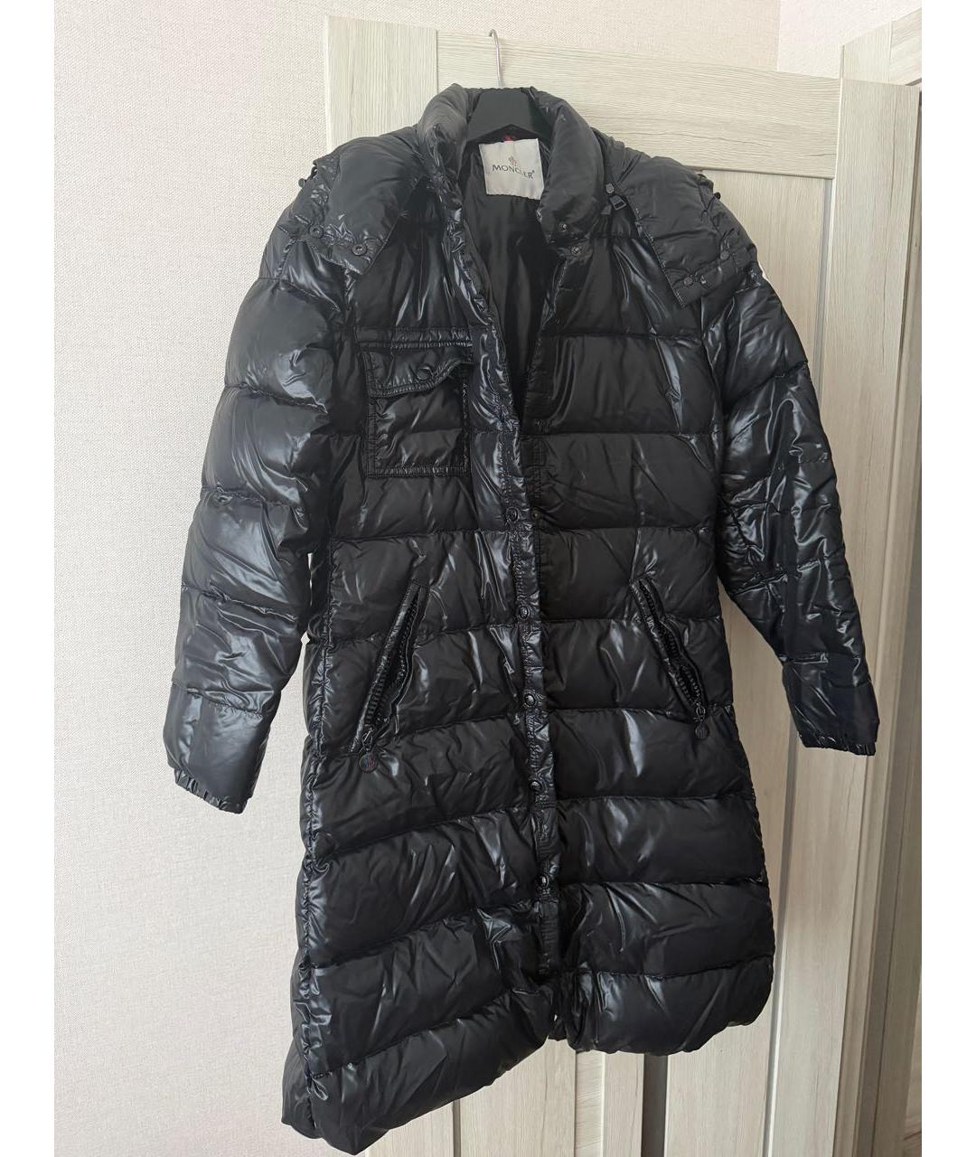 MONCLER Черный полиэстеровый пуховик, фото 8