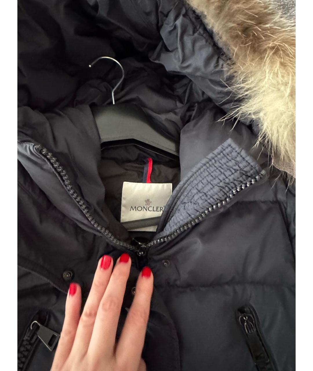 MONCLER Темно-синий пуховик, фото 3