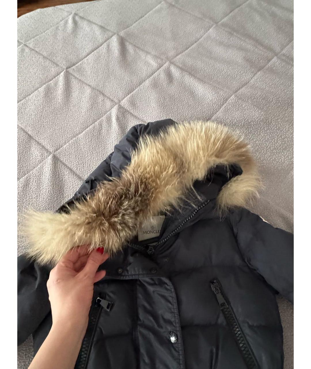 MONCLER Темно-синий пуховик, фото 4