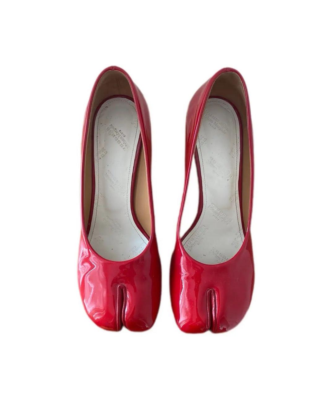 MAISON MARGIELA Красные балетки из лакированной кожи, фото 2