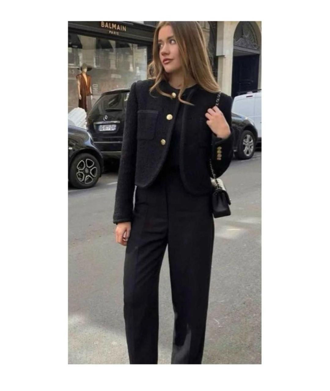 CELINE Черная твидовая куртка, фото 8