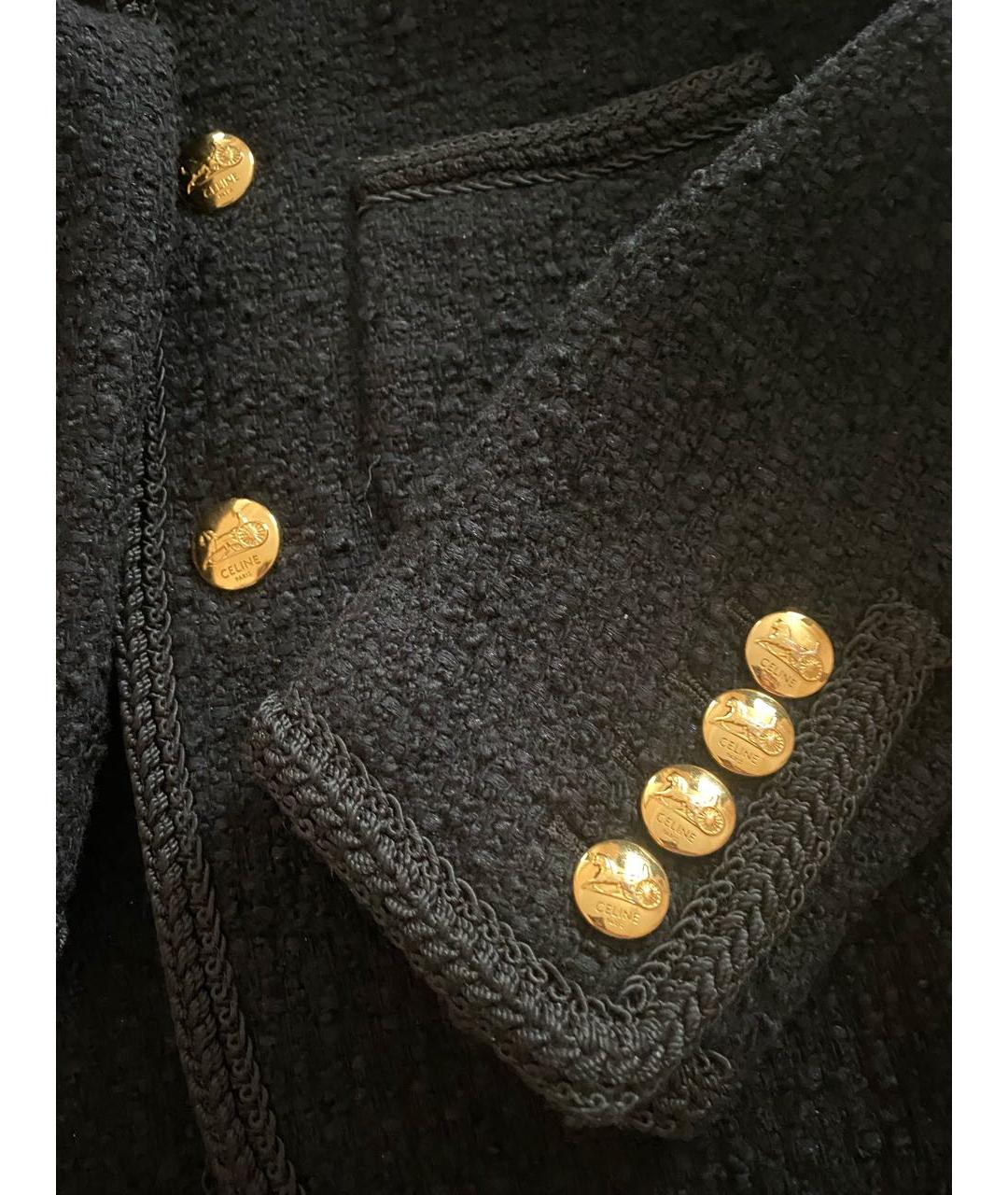 CELINE Черная твидовая куртка, фото 4