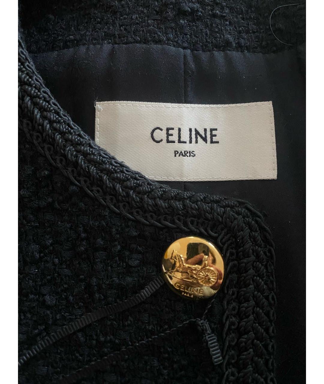 CELINE Черная твидовая куртка, фото 5