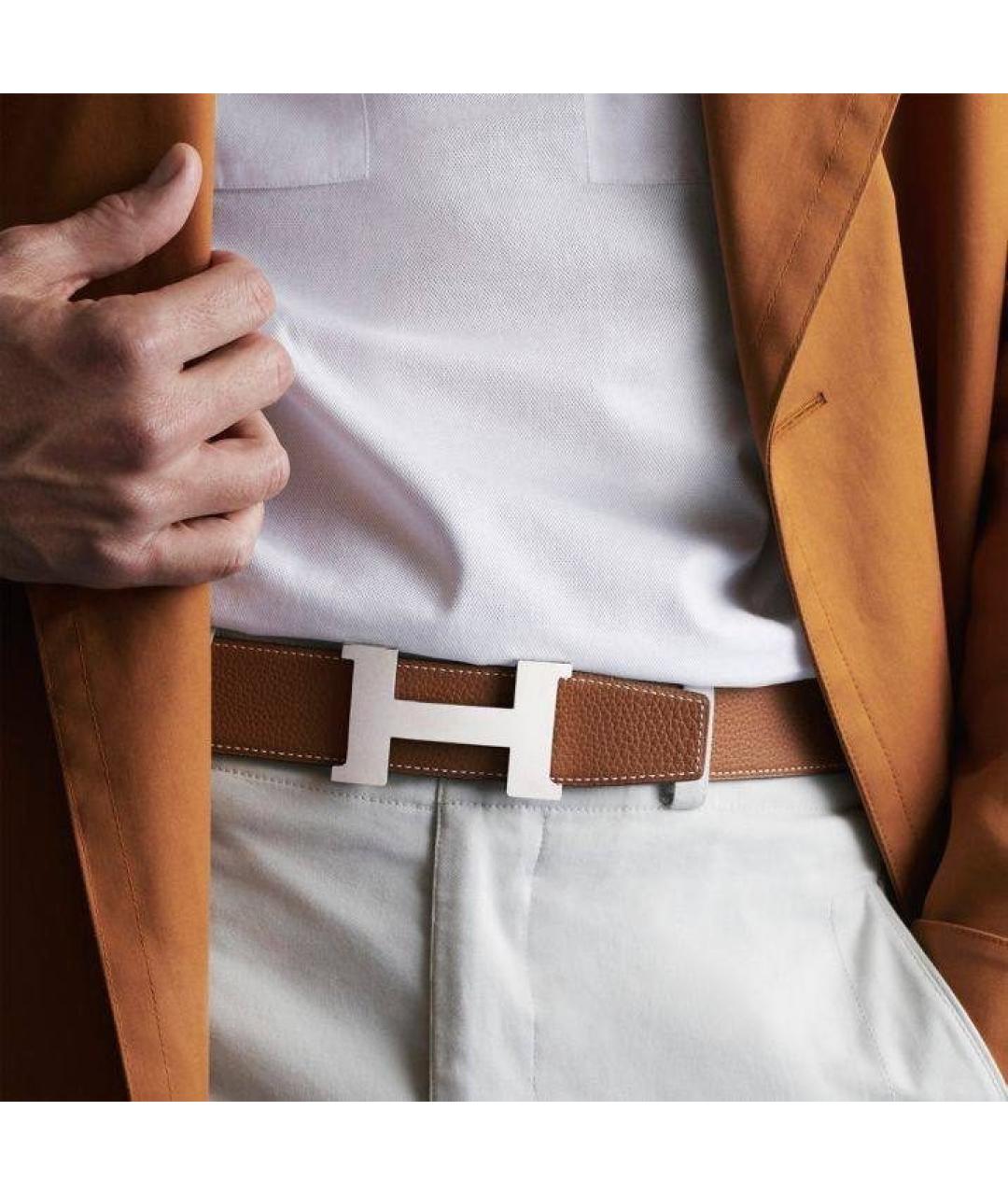 HERMES Черный кожаный ремень, фото 4