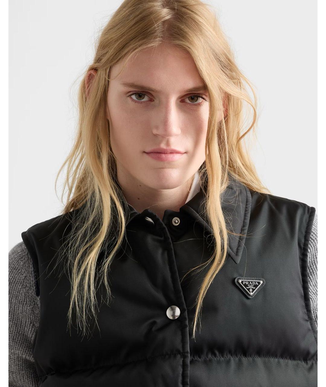 PRADA Черный полиамидовый пуховик, фото 4