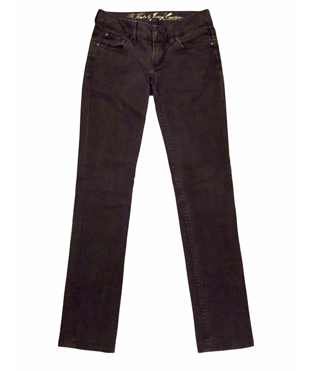 JUICY COUTURE Черные хлопко-эластановые прямые джинсы, фото 1