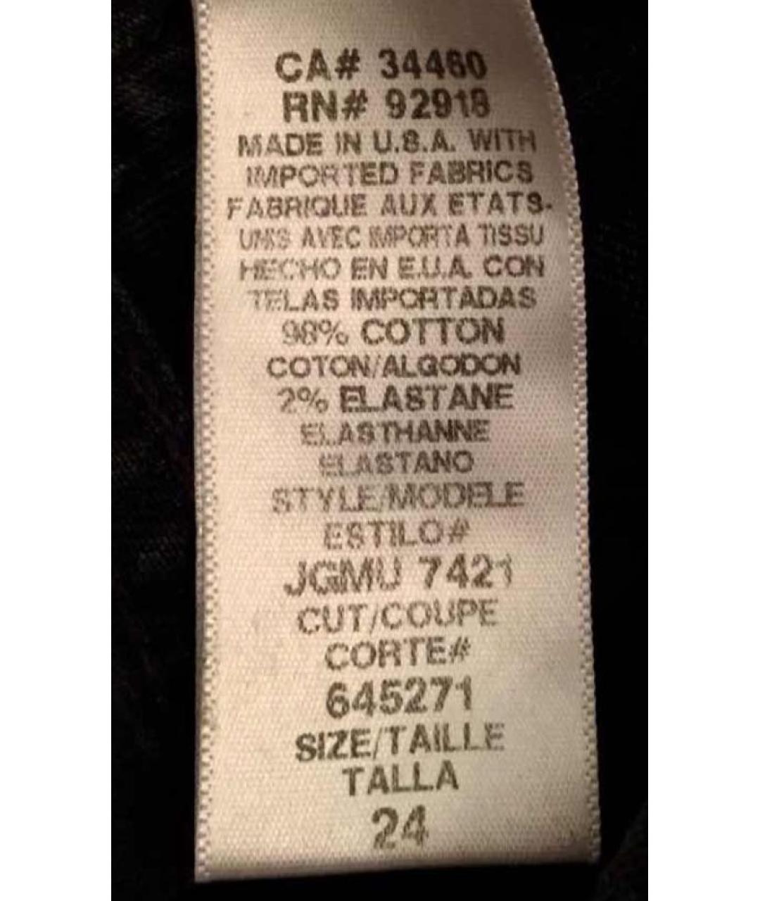 JUICY COUTURE Черные хлопко-эластановые прямые джинсы, фото 7