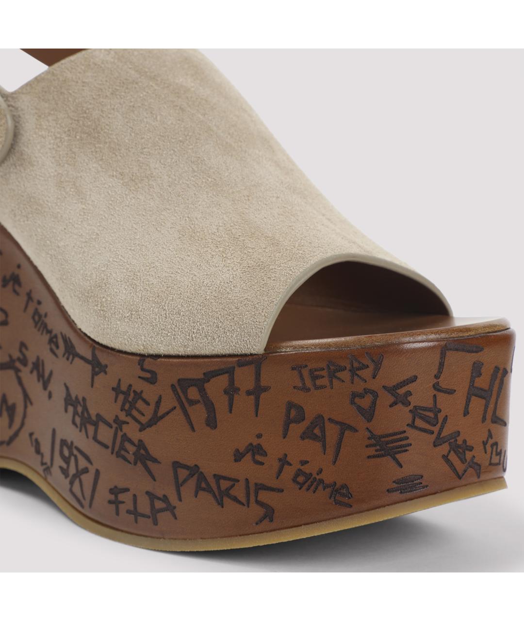 CHLOE Бежевые замшевые босоножки, фото 4